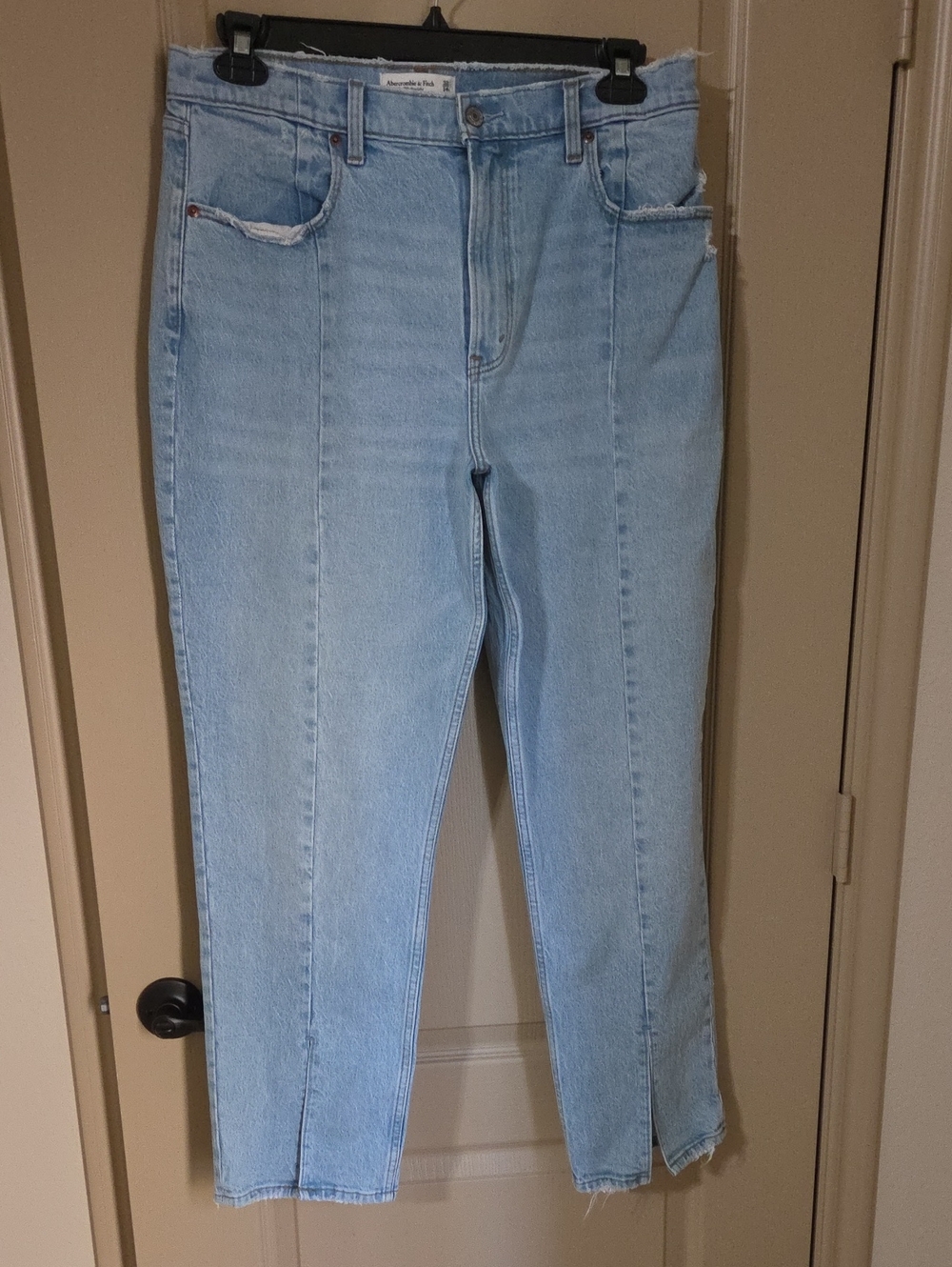 Abercrombie & Fitch Pale Blue High-Rise Panel Jeans